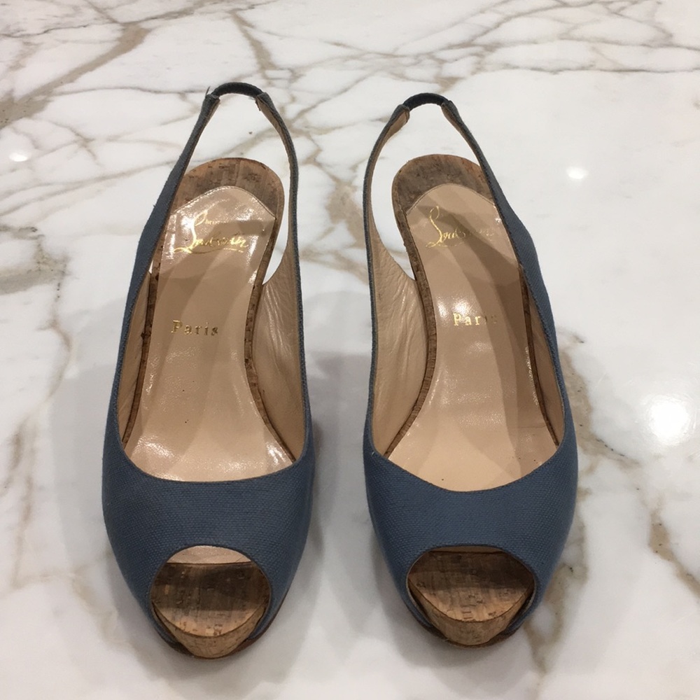 Christian Louboutin  peep toe sling back
